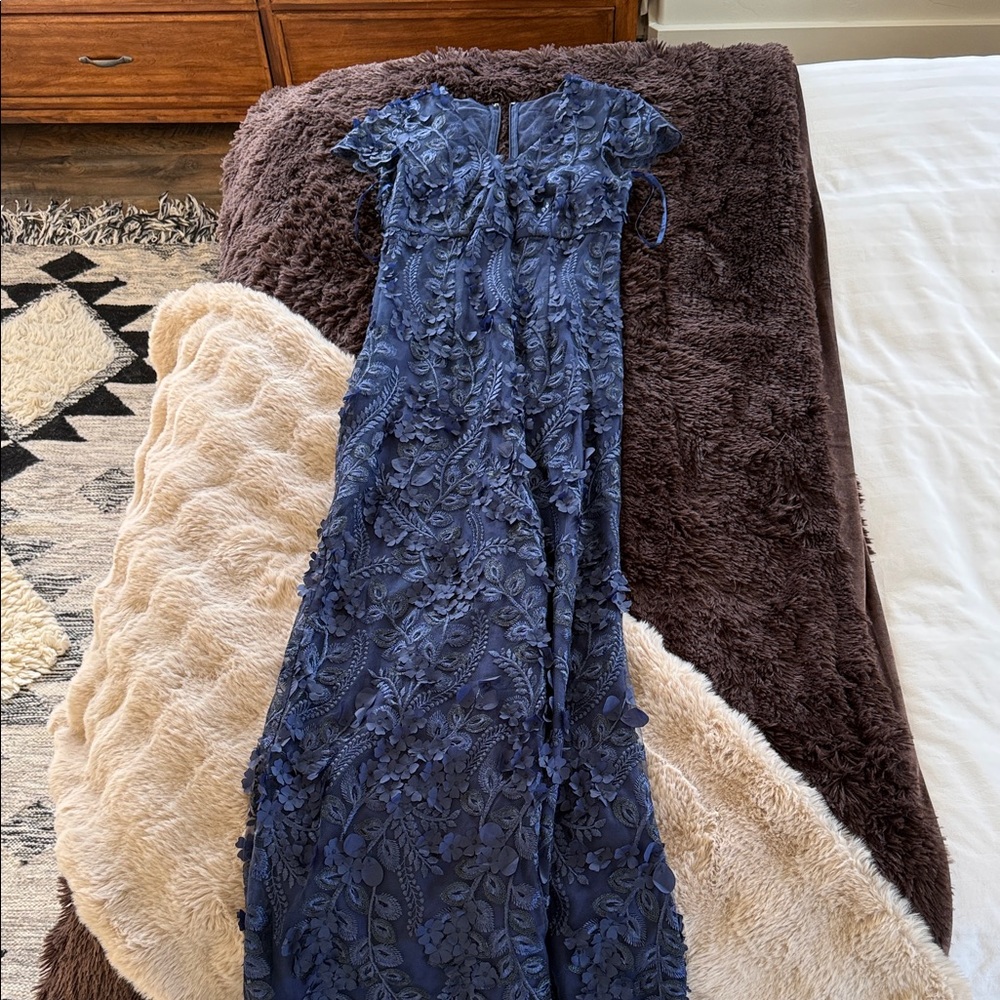 Carmen Marc Valvo Midnight Blue Dress